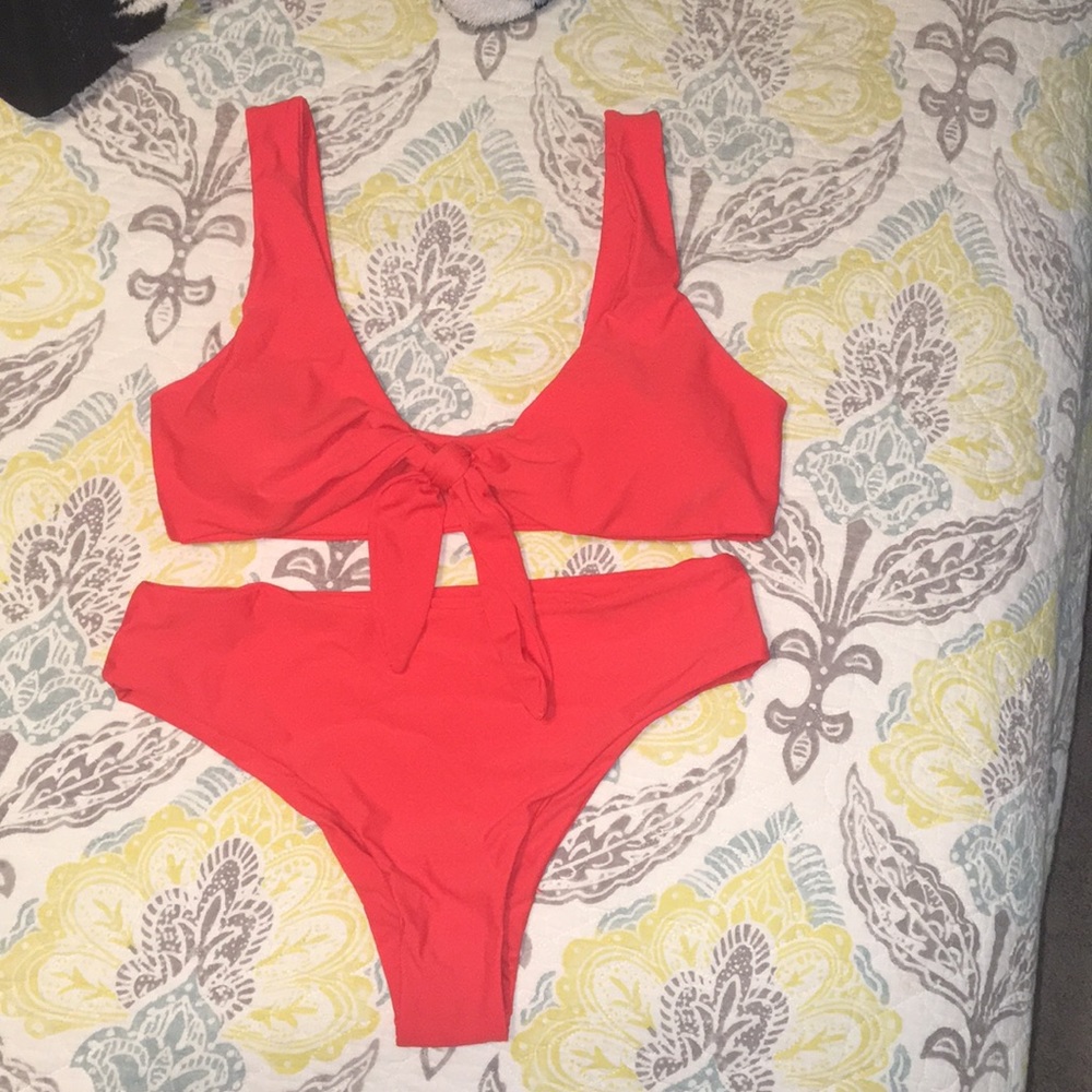 red bikini set